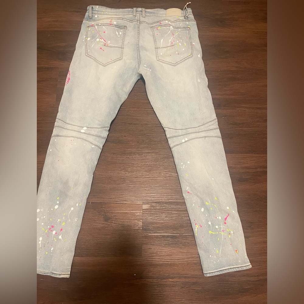 Blue painted jeans